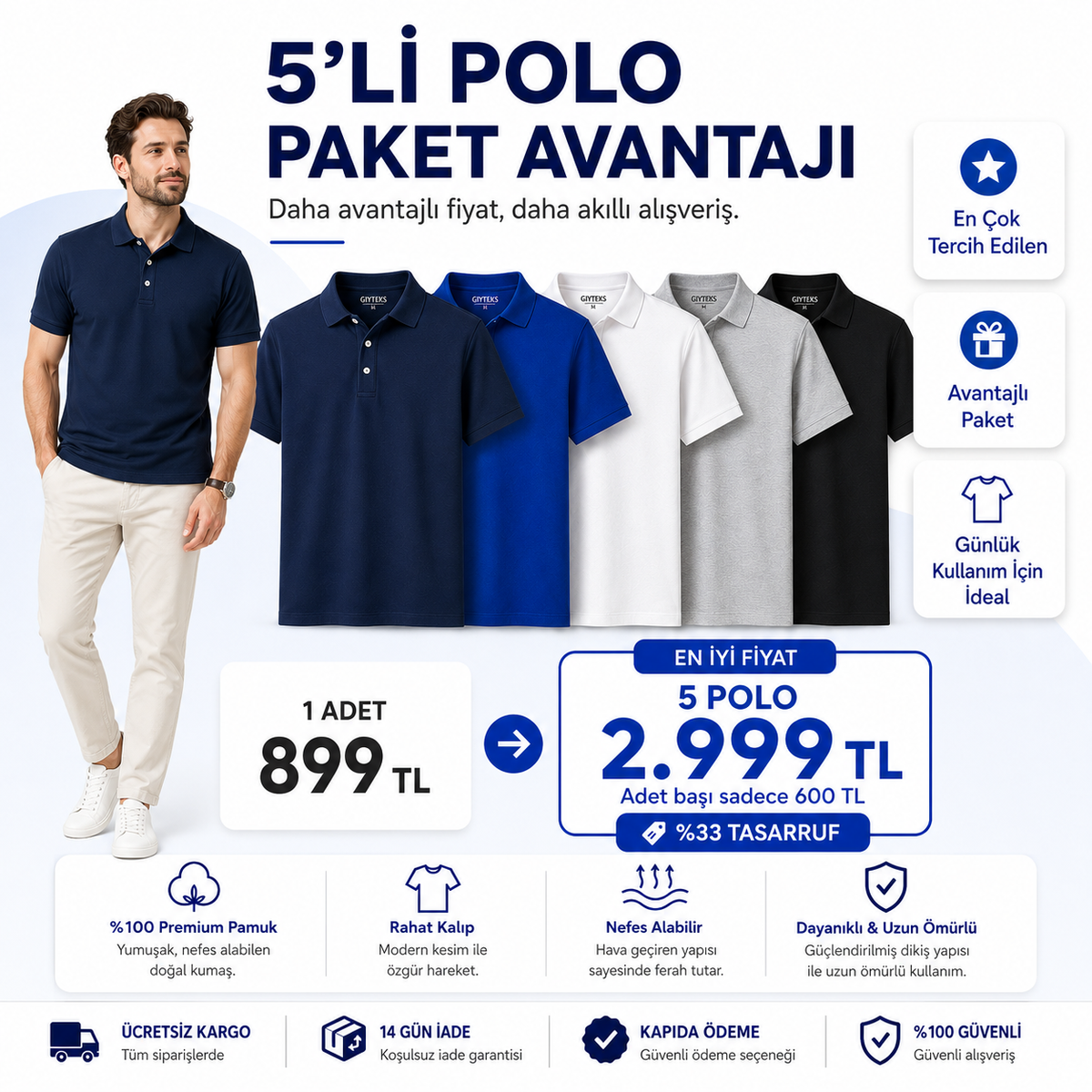 Premium Polo Yaka Tişört