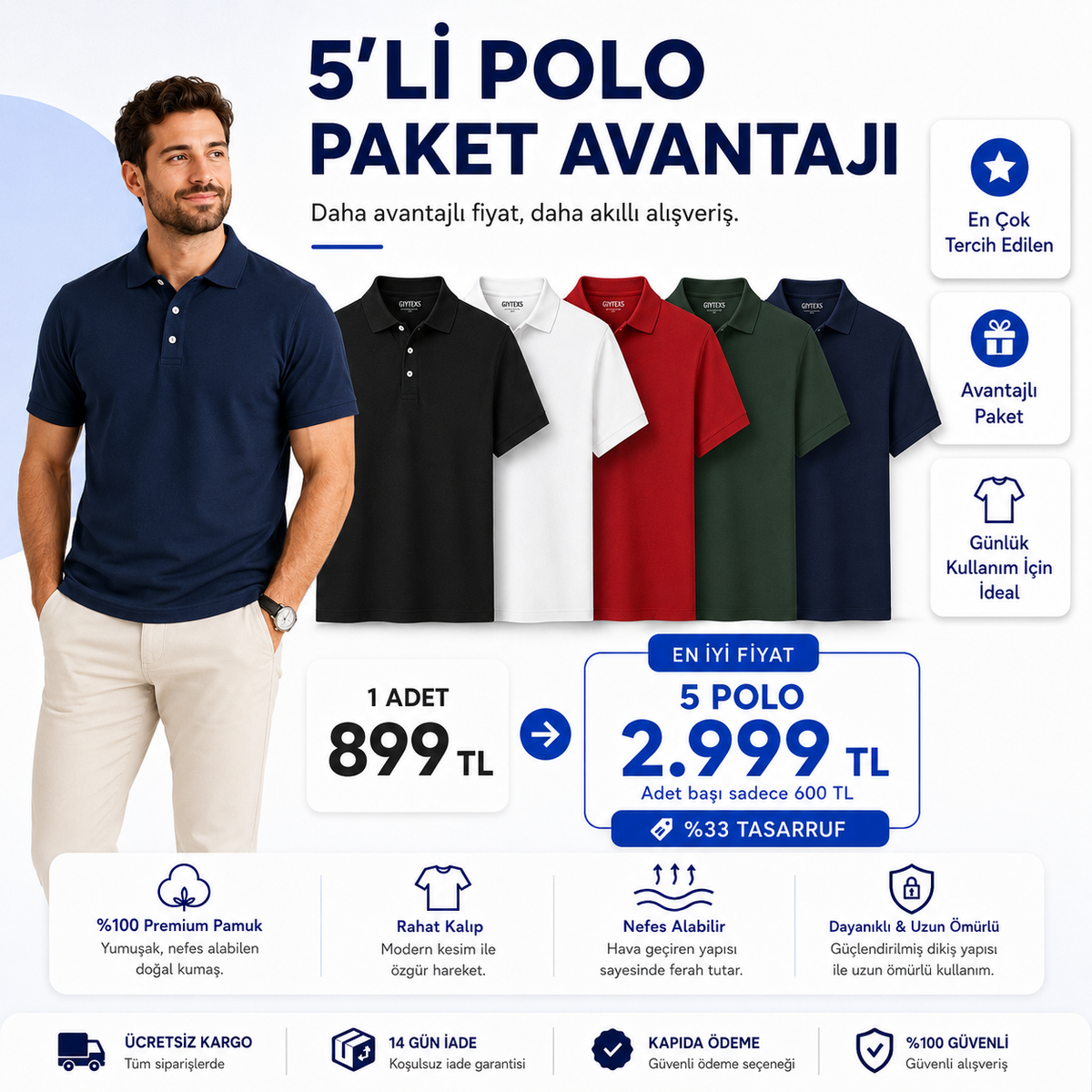 Premium Polo Yaka Tişört