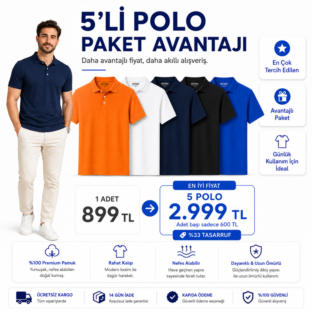 Premium Polo Yaka Tişört