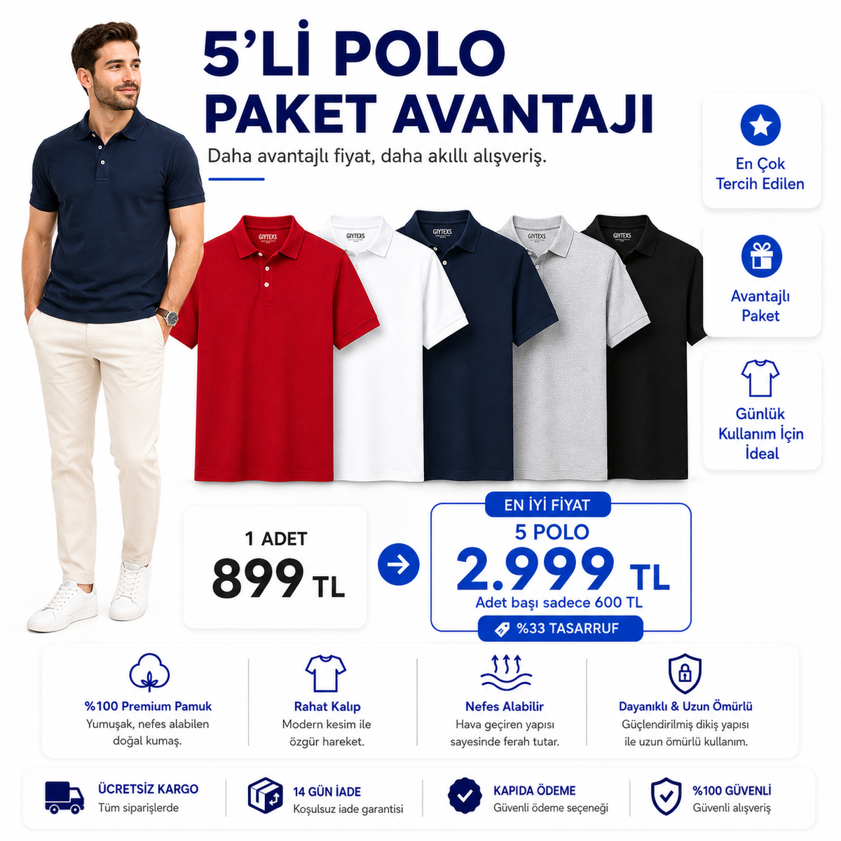 Premium Polo Yaka Tişört
