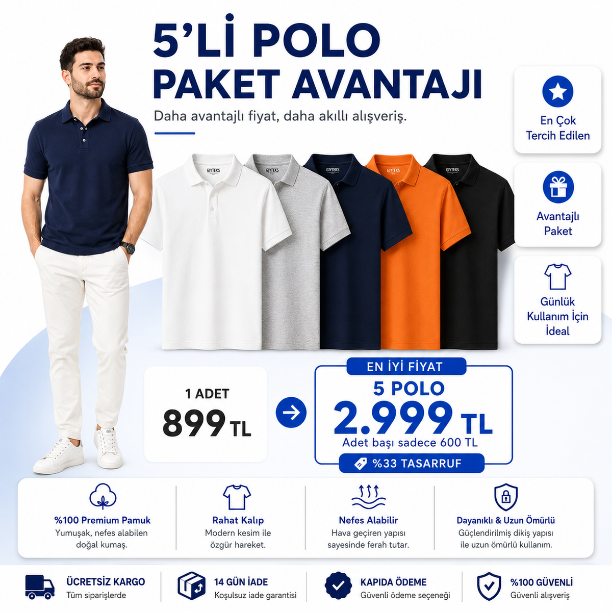 Premium Polo Yaka Tişört