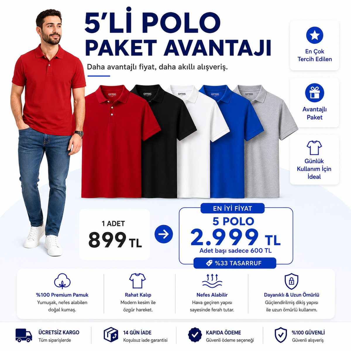 Premium Polo Yaka Tişört